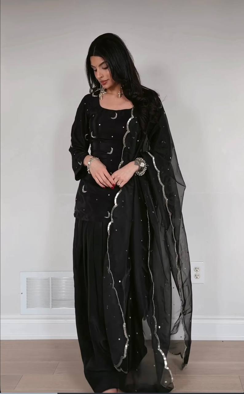 Urban Midnight Crescent Embroidered Suit